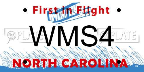 WMS4 North Carolina License Plate