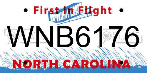 WNB6176 North Carolina License Plate
