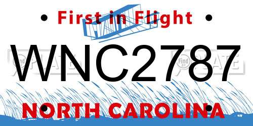 WNC2787 North Carolina License Plate