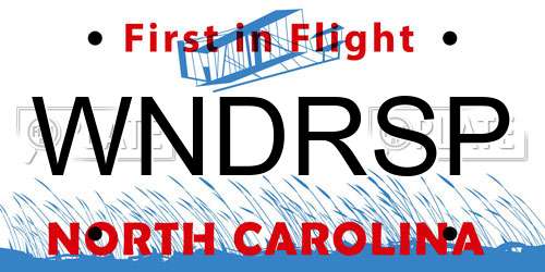 WNDRSP North Carolina License Plate