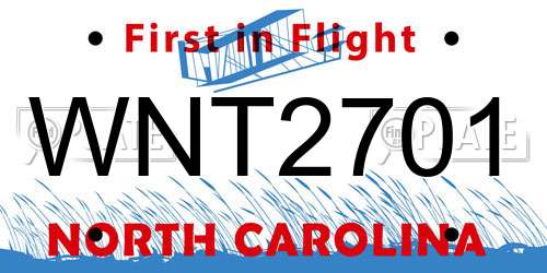 WNT2701 North Carolina License Plate