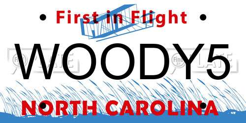 WOODY5 North Carolina License Plate