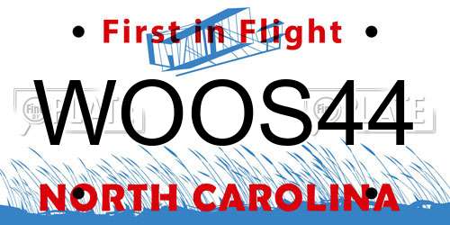 WOOS44 North Carolina License Plate