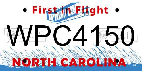 WPC4150 North Carolina License Plate