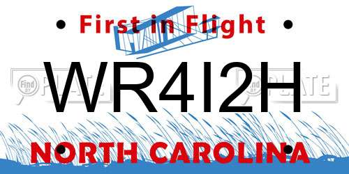 WR4I2H North Carolina License Plate