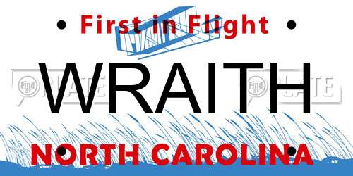 WRAITH North Carolina License Plate