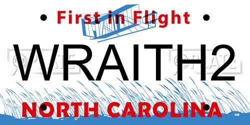 WRAITH2 North Carolina License Plate