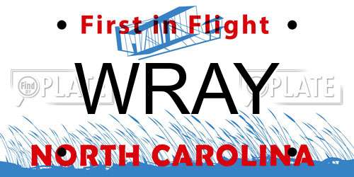 WRAY North Carolina License Plate