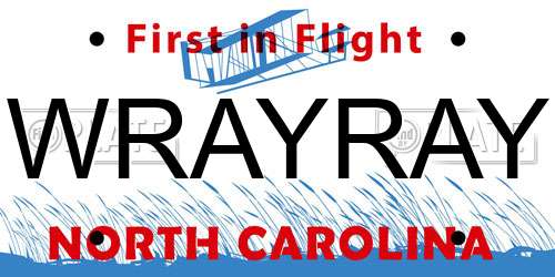 WRAYRAY North Carolina License Plate