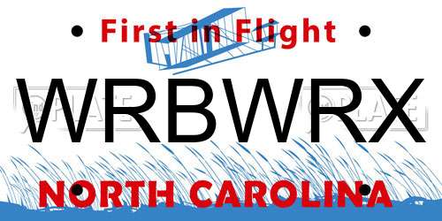 WRBWRX North Carolina License Plate