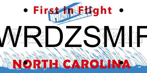 WRDZSMIF North Carolina License Plate