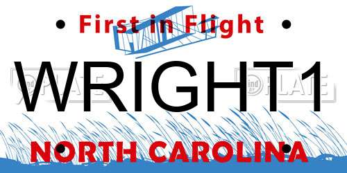 WRIGHT1 North Carolina License Plate