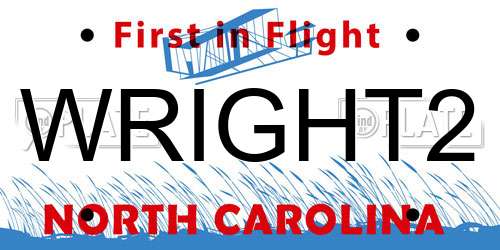 WRIGHT2 North Carolina License Plate