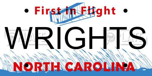 WRIGHTS North Carolina License Plate