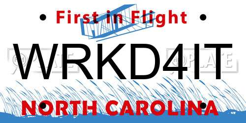 WRKD4IT North Carolina License Plate