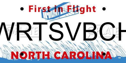 WRTSVBCH North Carolina License Plate