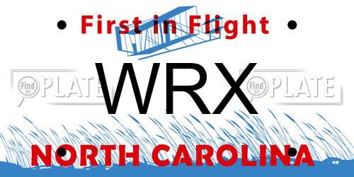 WRX North Carolina License Plate