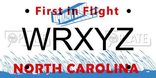 WRXYZ North Carolina License Plate