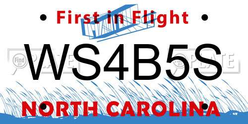 WS4B5S North Carolina License Plate