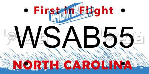 WSAB55 North Carolina License Plate