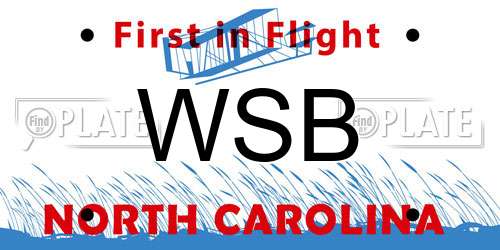 WSB North Carolina License Plate