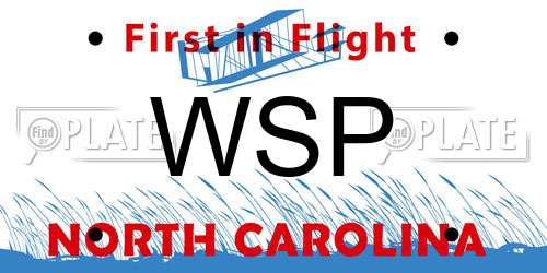WSP North Carolina License Plate