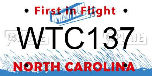WTC137 North Carolina License Plate