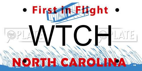 WTCH North Carolina License Plate