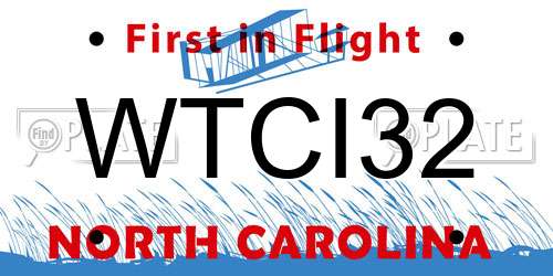WTCI32 North Carolina License Plate