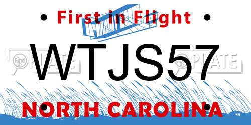 WTJS57 North Carolina License Plate