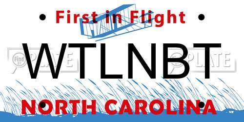 WTLNBT North Carolina License Plate