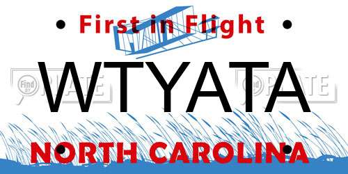 WTYATA North Carolina License Plate