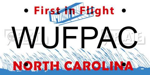 WUFPAC North Carolina License Plate