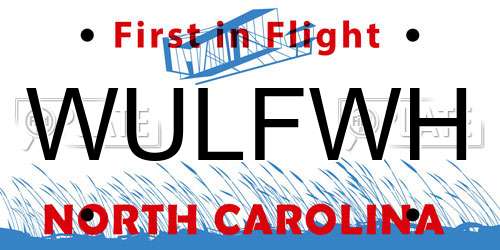 WULFWH North Carolina License Plate