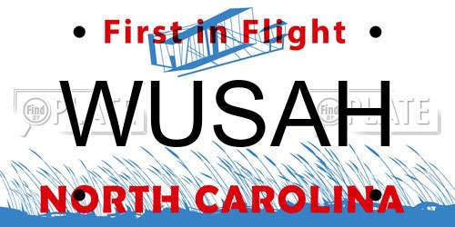 WUSAH North Carolina License Plate