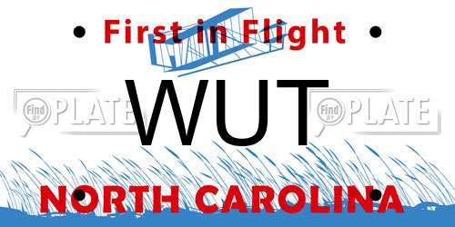 WUT North Carolina License Plate