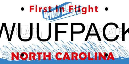 WUUFPACK North Carolina License Plate