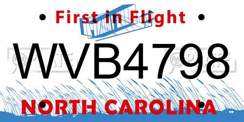 WVB4798 North Carolina License Plate