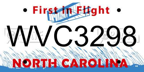 WVC3298 North Carolina License Plate