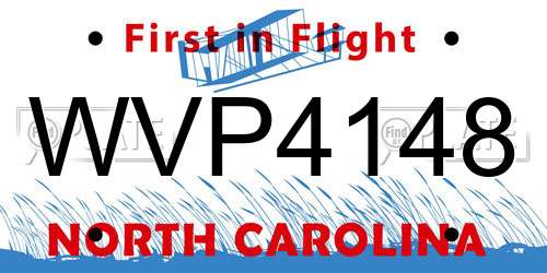 WVP4148 North Carolina License Plate