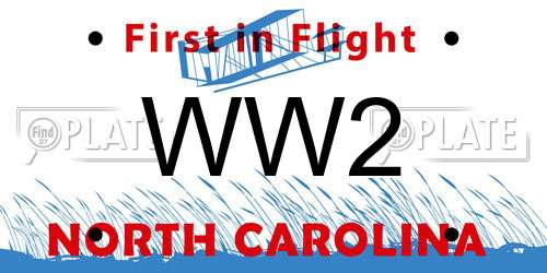 WW2 North Carolina License Plate