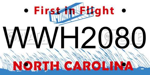 WWH2080 North Carolina License Plate