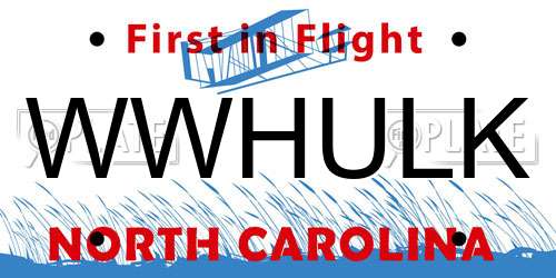 WWHULK North Carolina License Plate