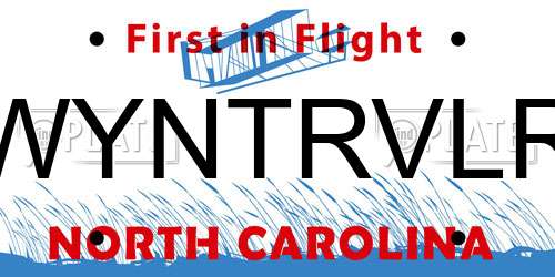 WYNTRVLR North Carolina License Plate