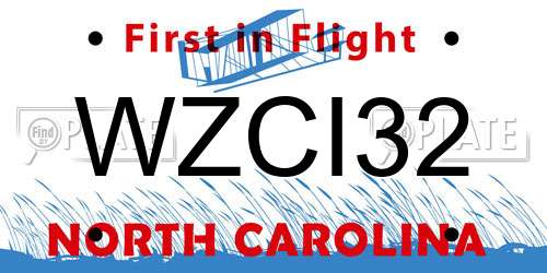 WZCI32 North Carolina License Plate