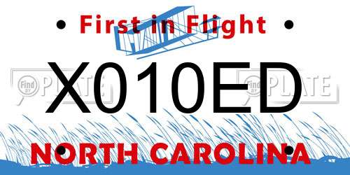 X010ED North Carolina License Plate