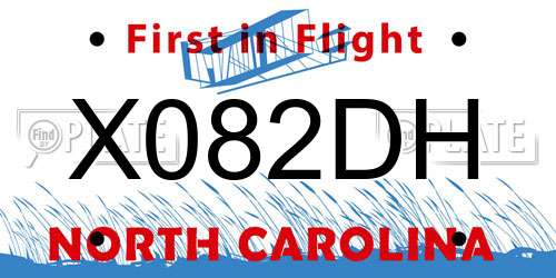 X082DH North Carolina License Plate