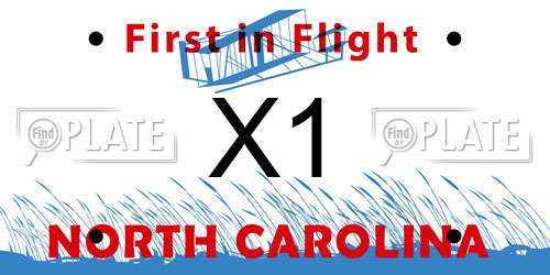 X1 North Carolina License Plate