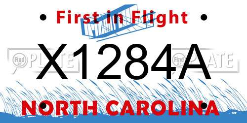 X1284A North Carolina License Plate