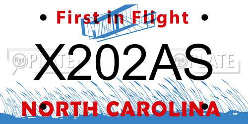 X202AS North Carolina License Plate